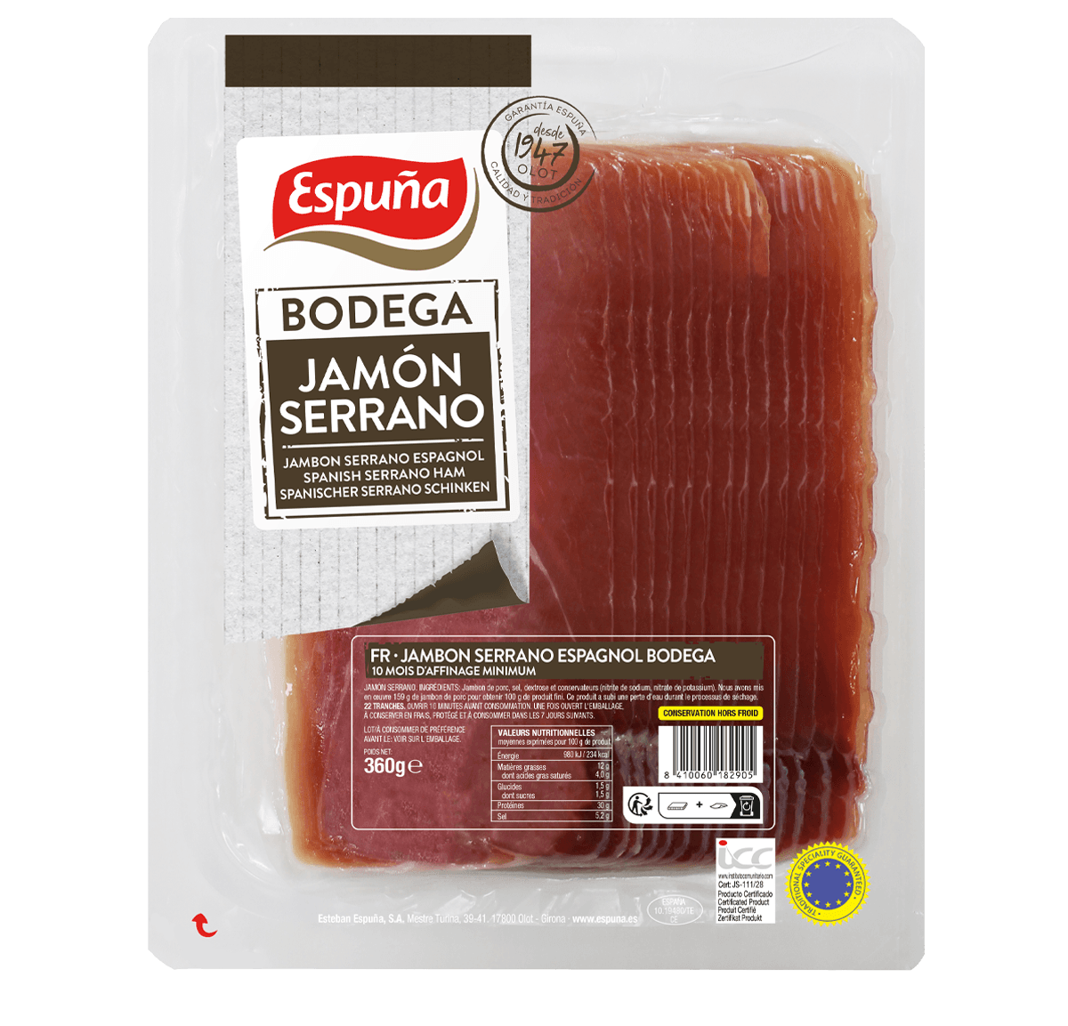 Jamón serrano lonchas 360g