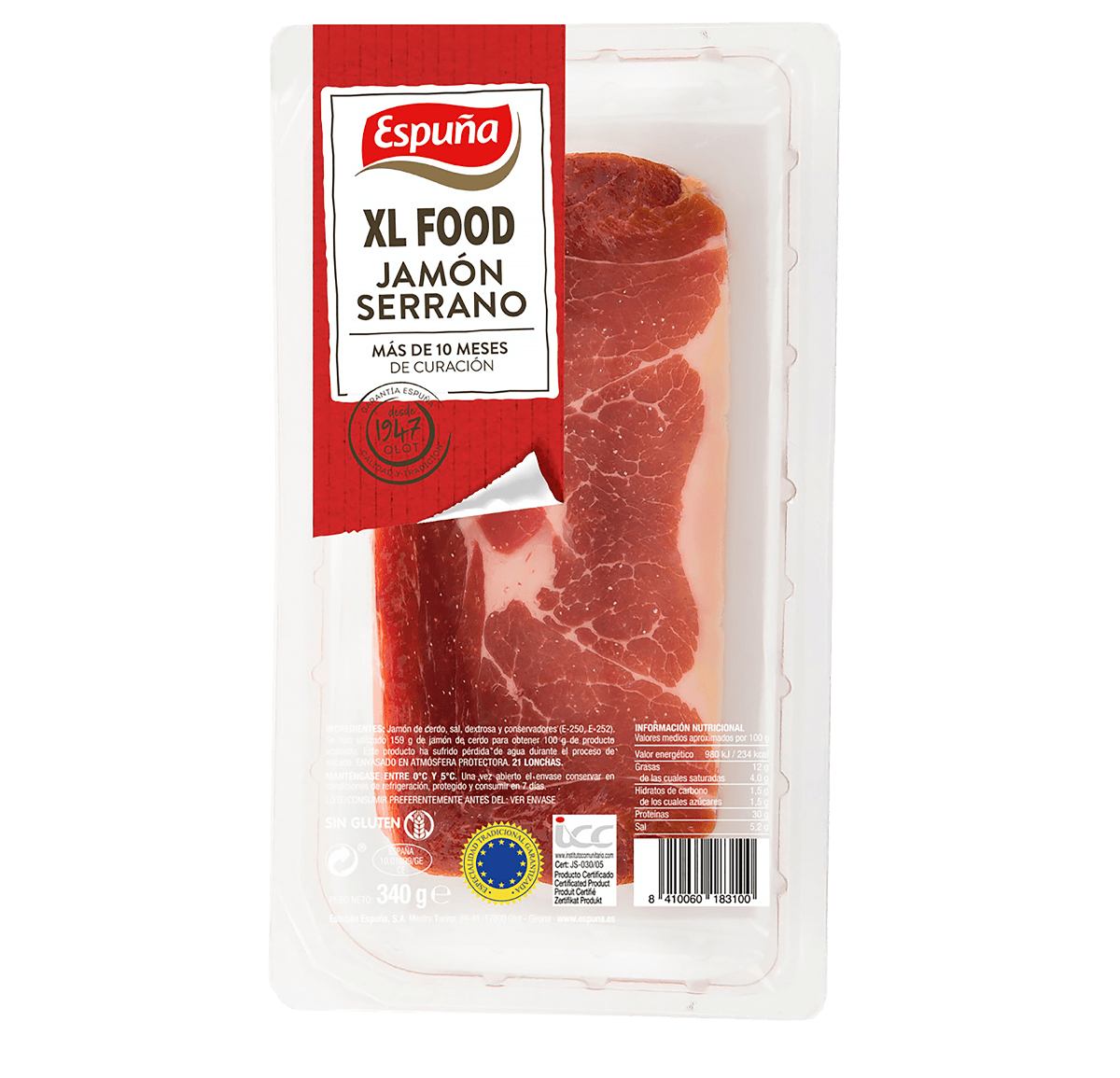 Jamón serrano lonchas 340g (9 meses)