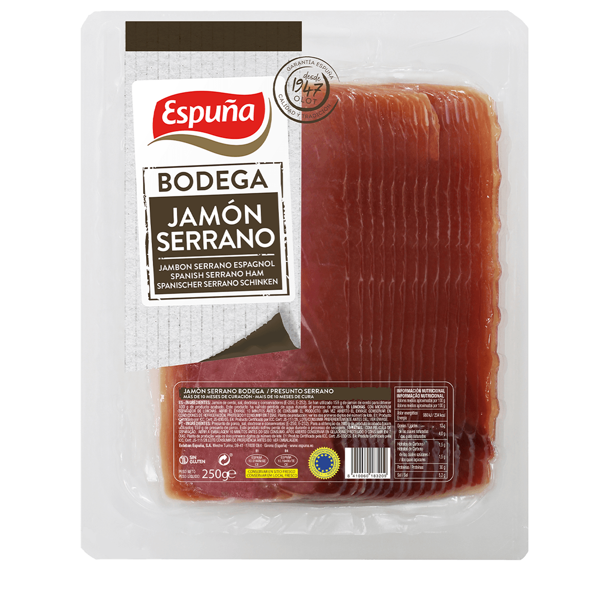 Jamón serrano lonchas 250g