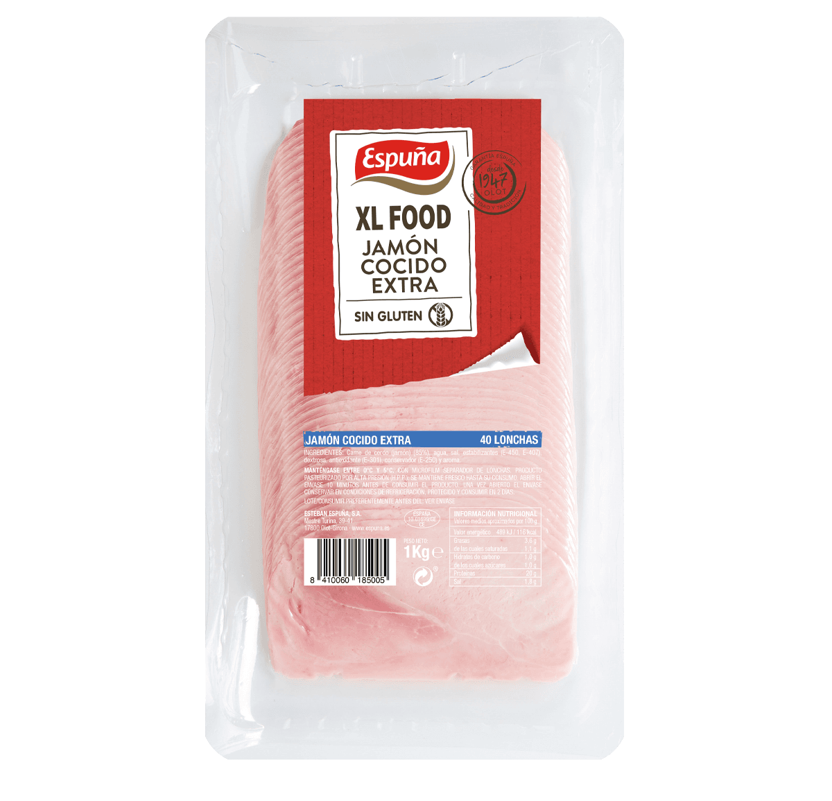 Jamón cocido lonchas 1kg