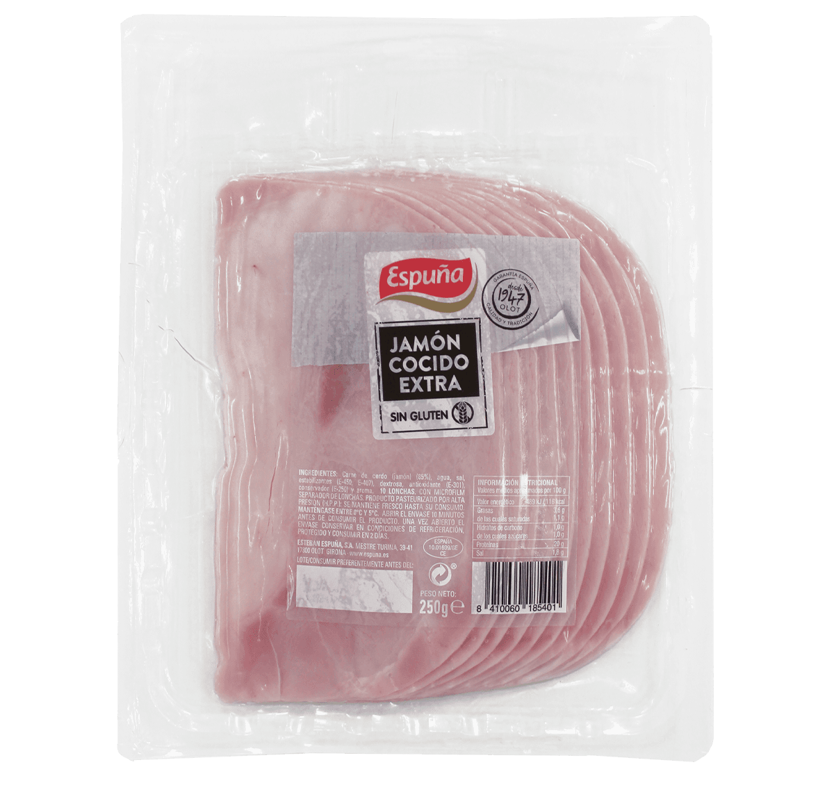 Jamón cocido lonchas 250g