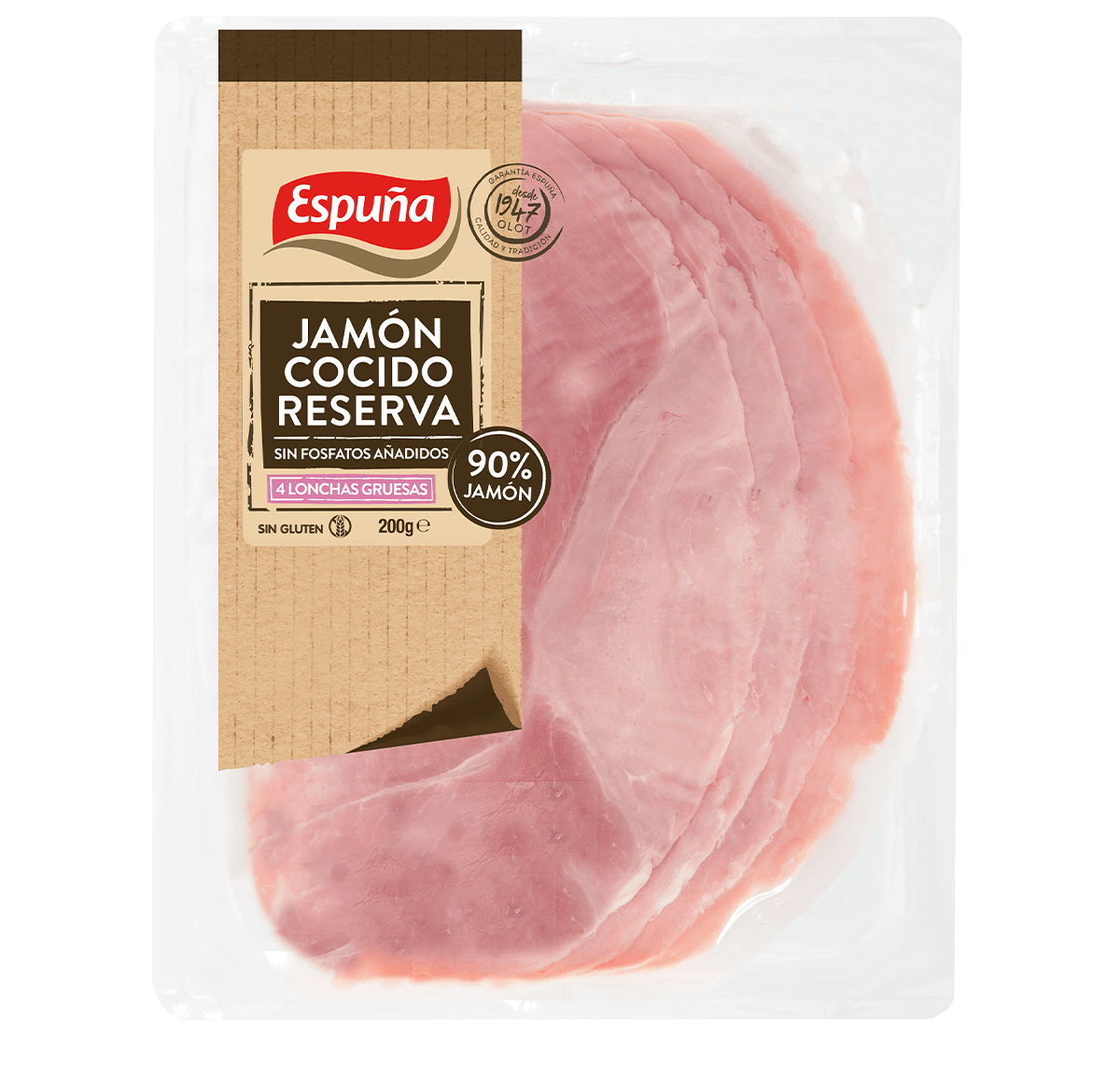 Jamón cocido reserva lonchas 200g - 92% jamón