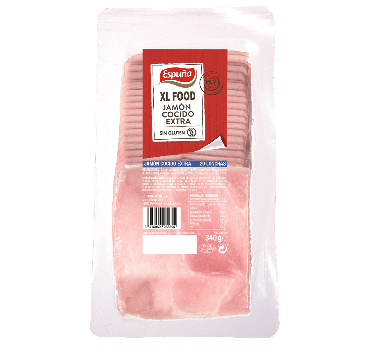 Jamón cocido lonchas 11x11 340g