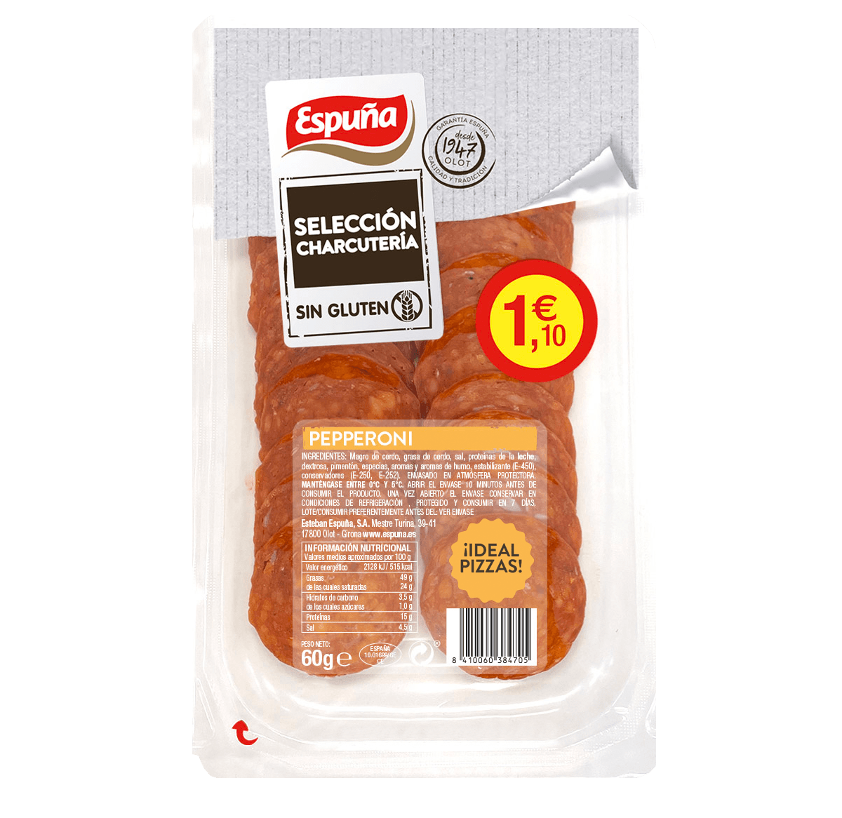 Pepperoni lonchas 60g - flash