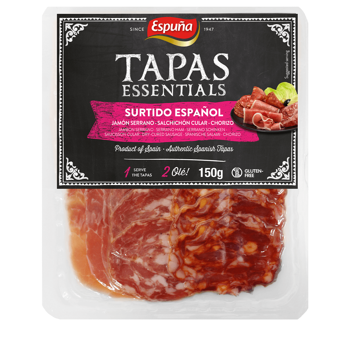 Jamón serrano, chorizo y salchichón 150g