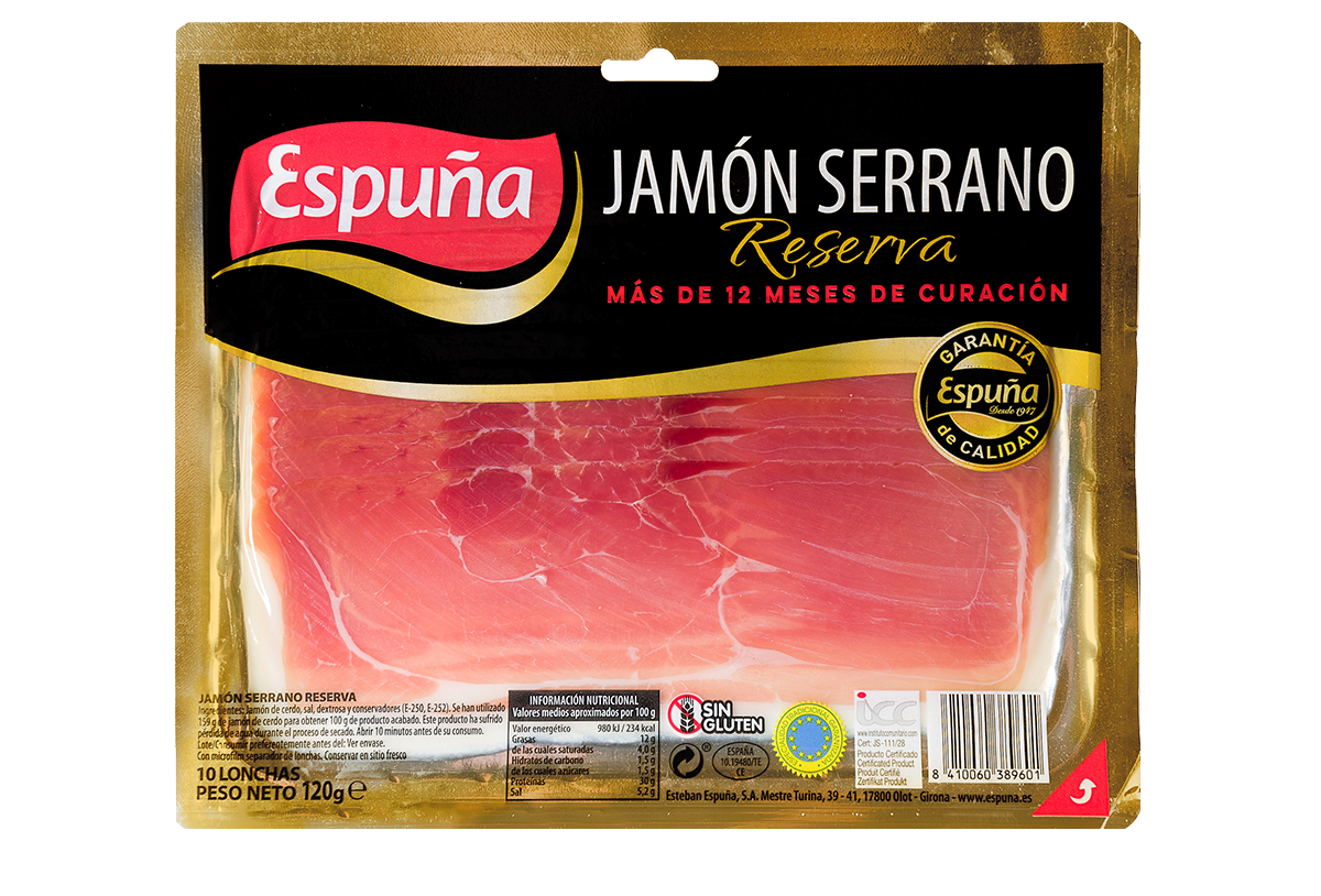 Jamón serrano reserva lonchas 120g (12 meses)