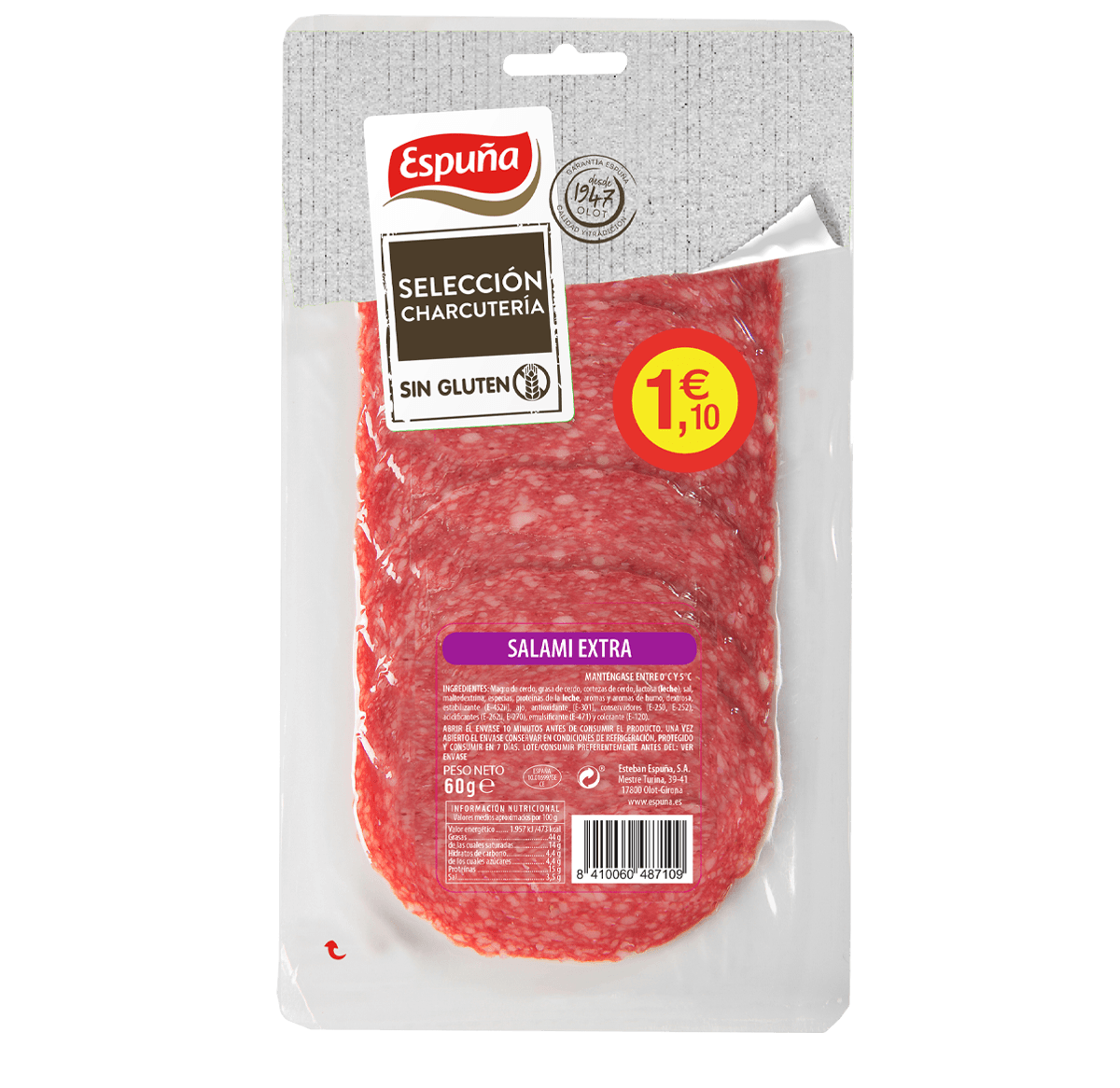 Salami lonchas 60g - flash