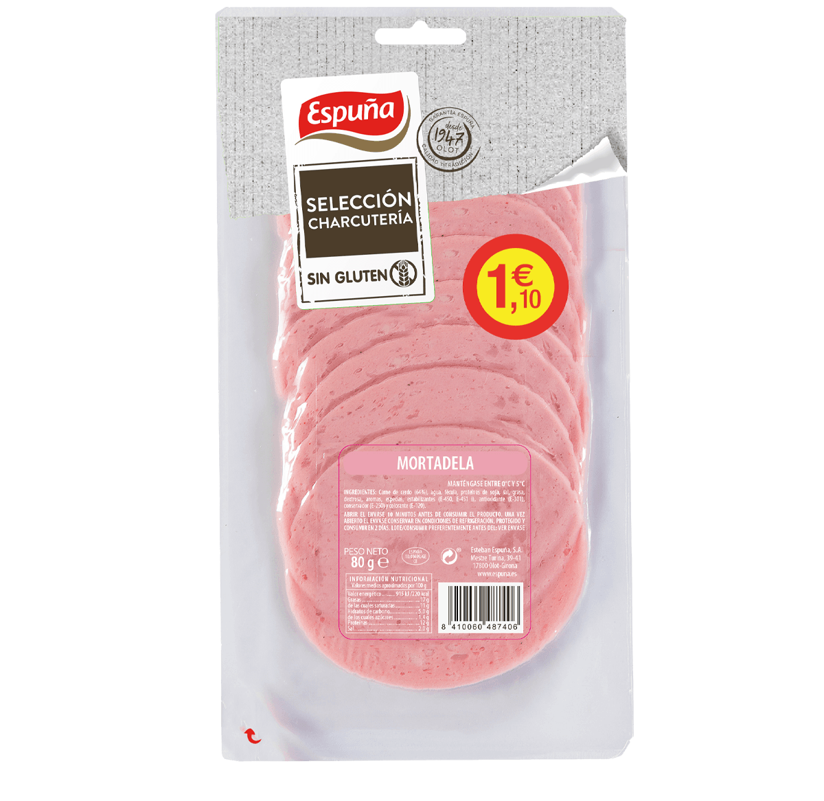 Mortadela lonchas 80g - flash