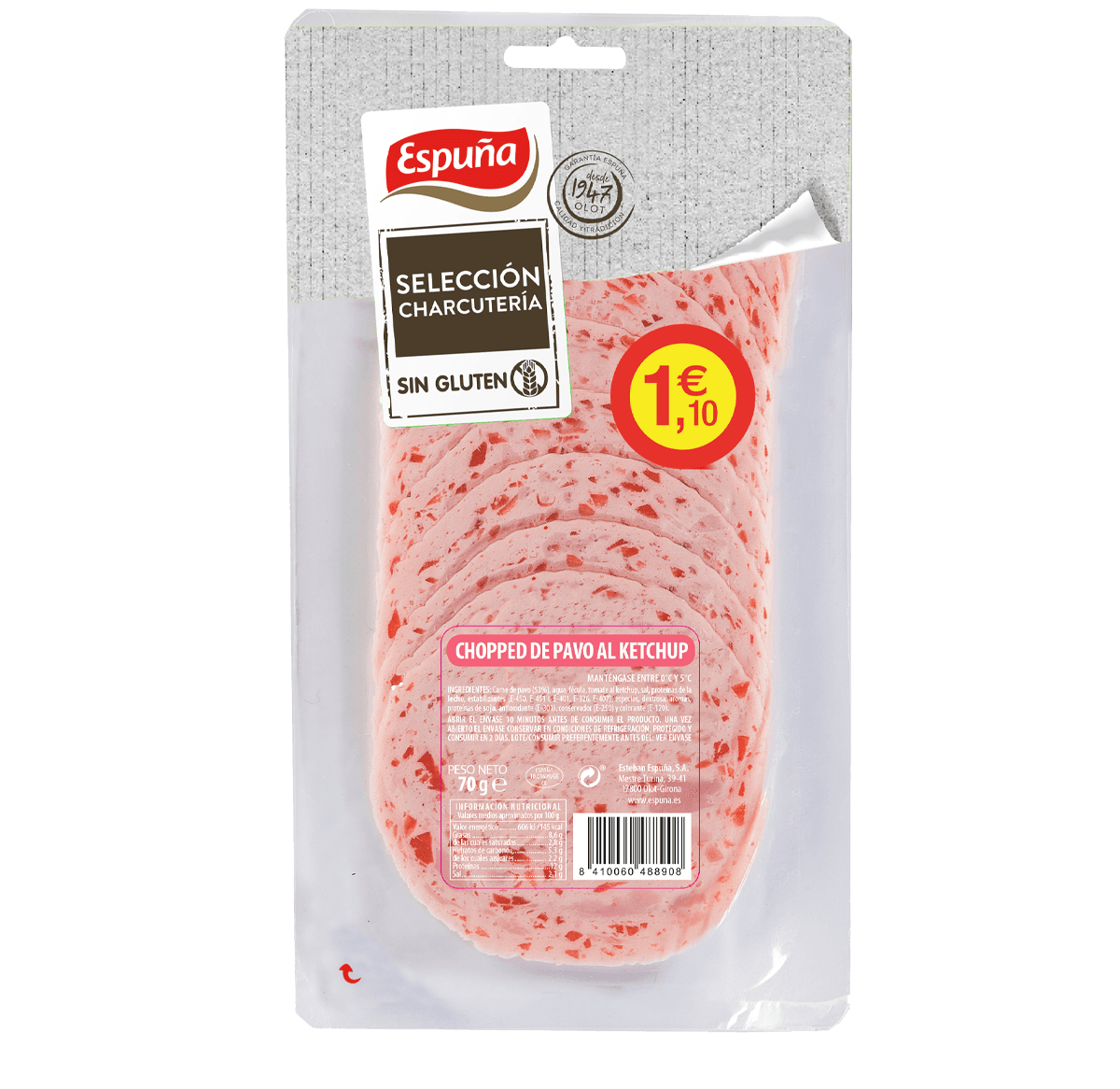 Chopped de pavo ketchup 70g - flash