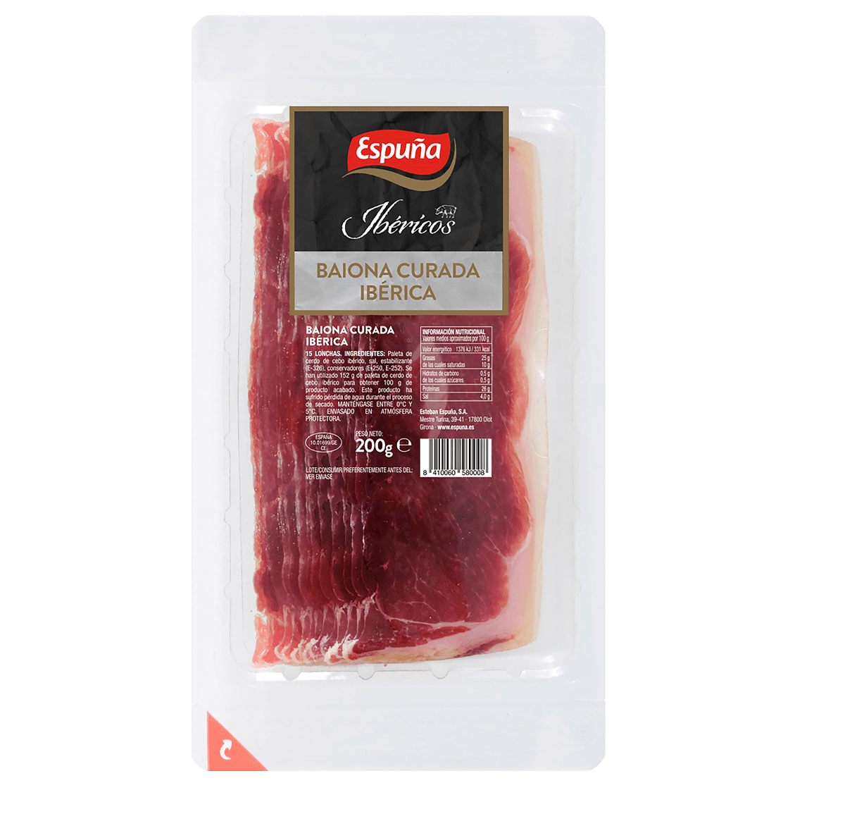 Espuña ibéricos baiona curada lonchas 200g