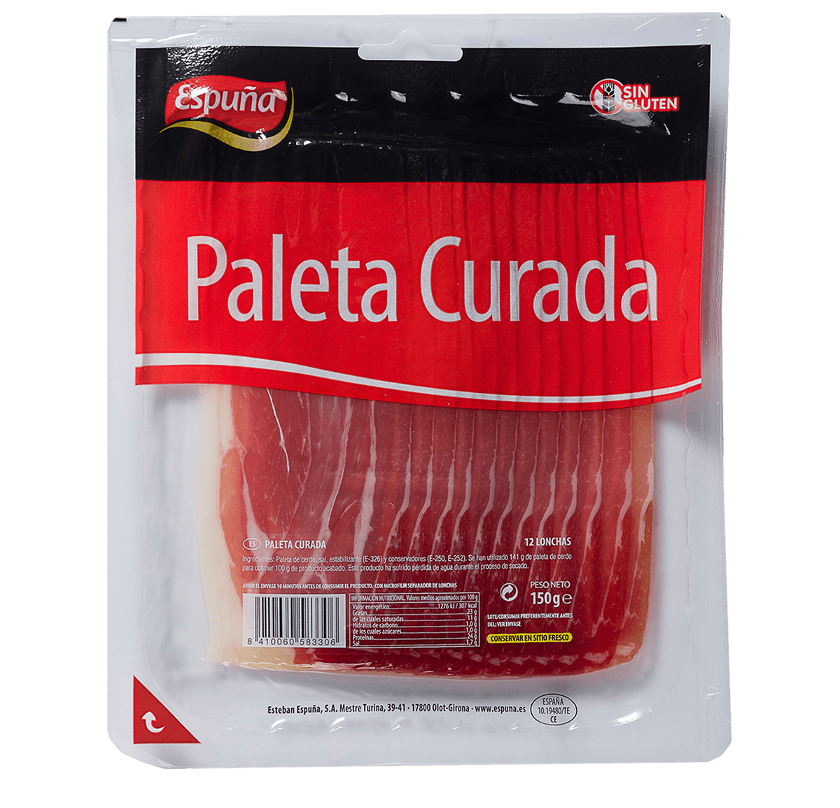 Paleta curada lonchas 150g