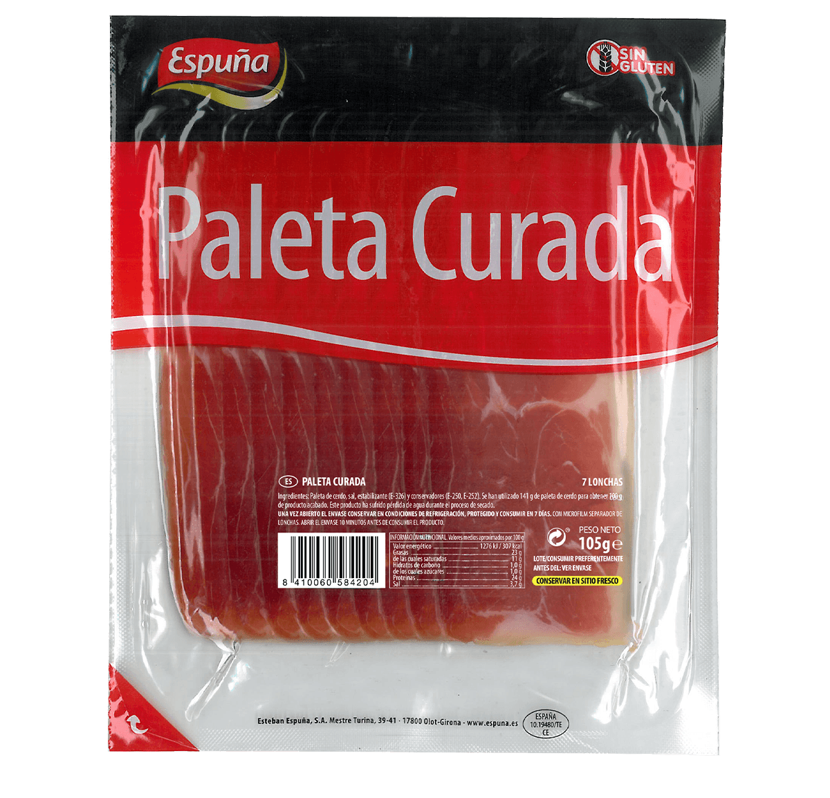 Paleta curada lonchas 105g