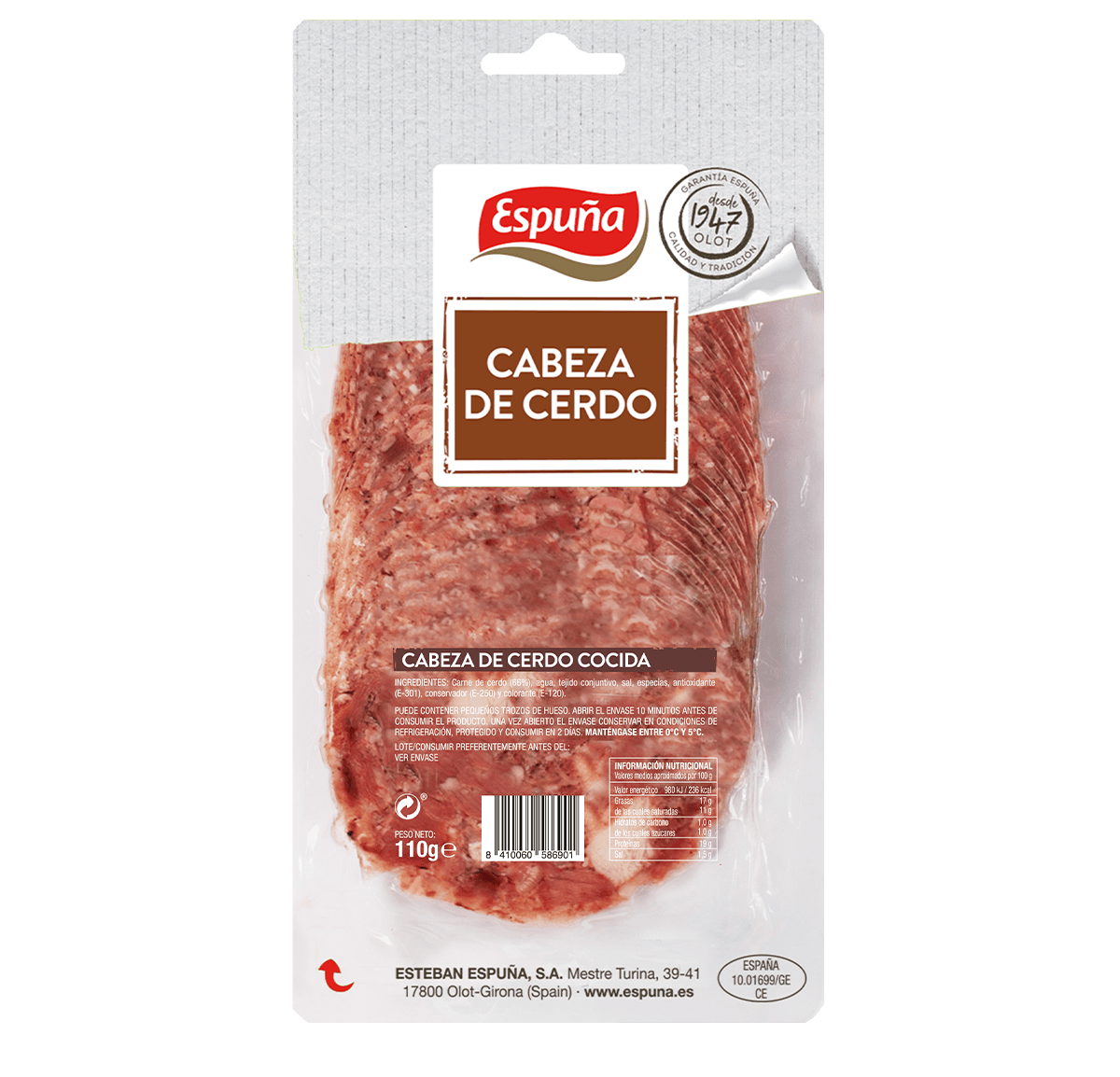 Cabeza de cerdo lonchas 110g