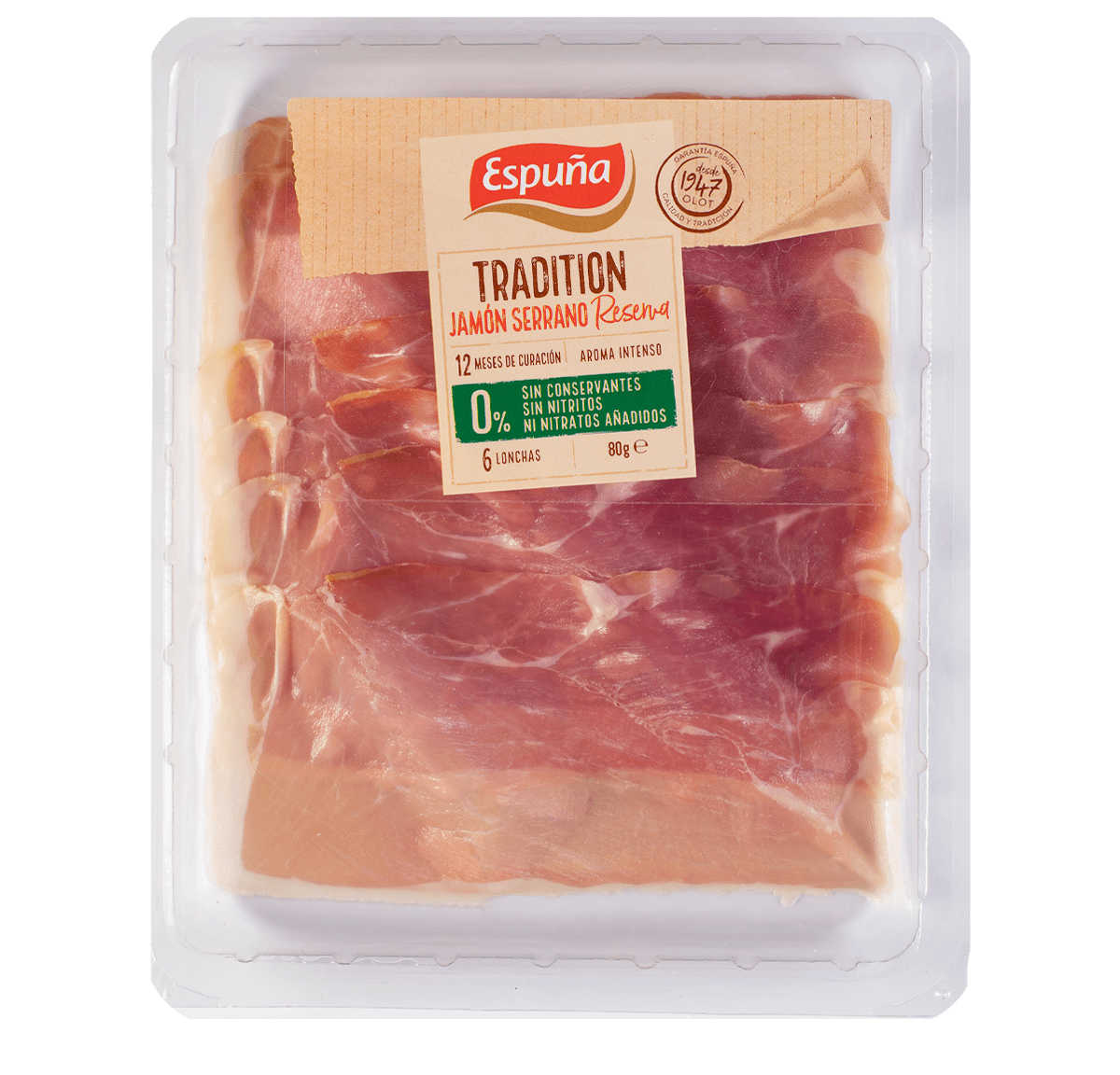 Tradition jamón serrano reserva finas lonchas 80g