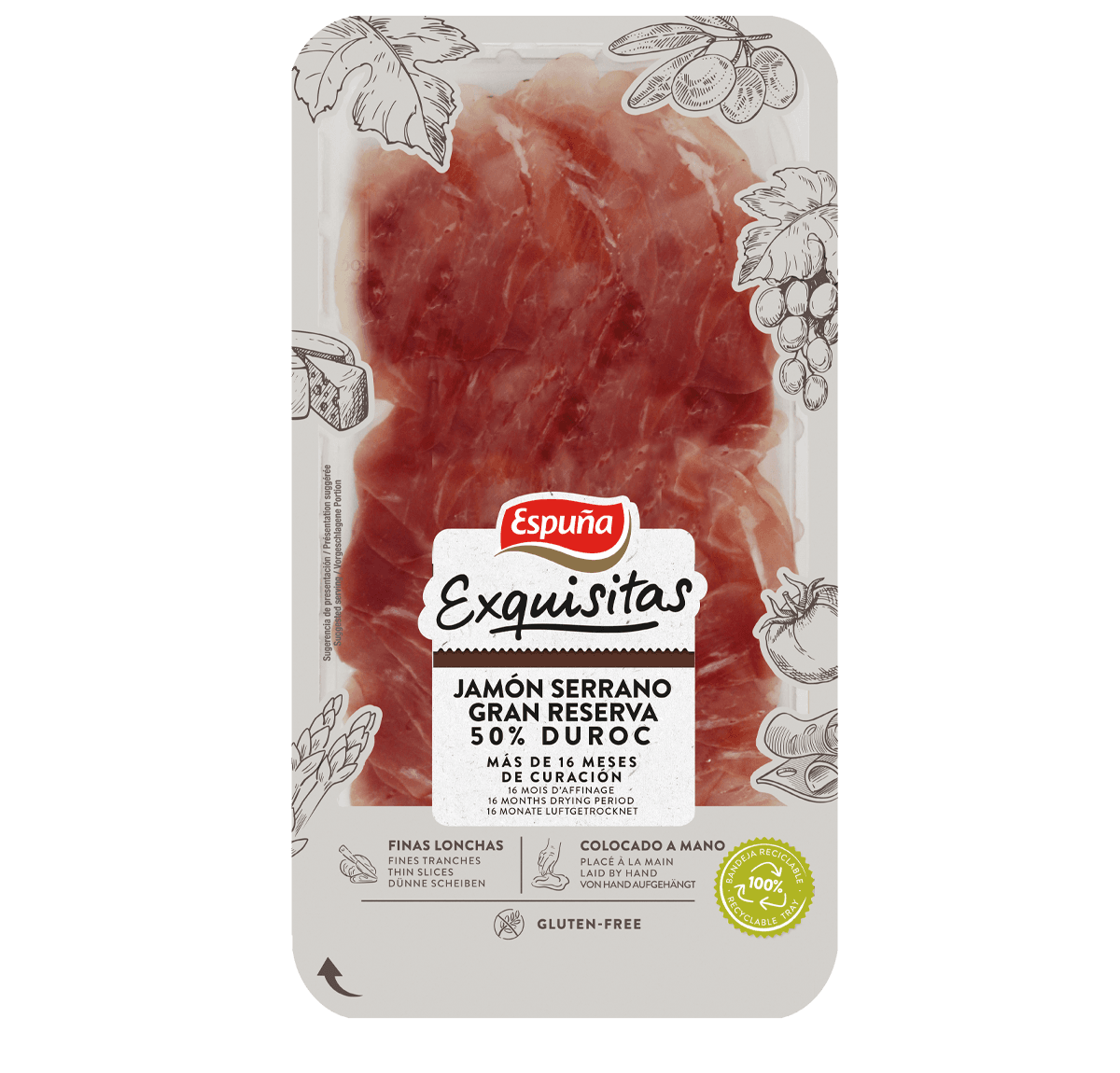 Jamón serrano 50% duroc gran reserva 80g (16 meses)